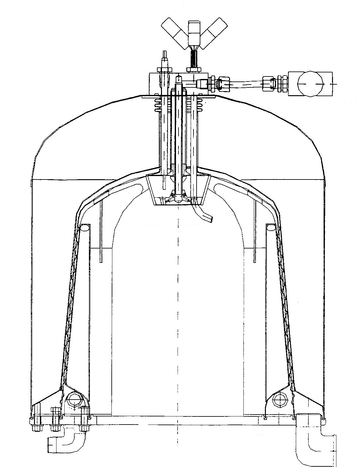 Skizze eines Flox-Brenners für Stirlingmotoren 1999