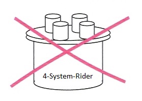durchgestrichener 4-System-Rider